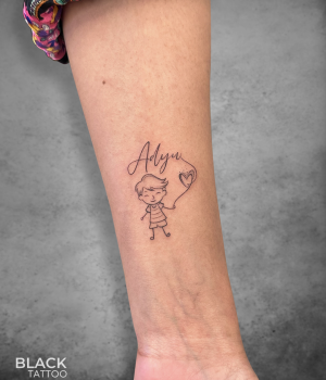 line art wrist tattoo